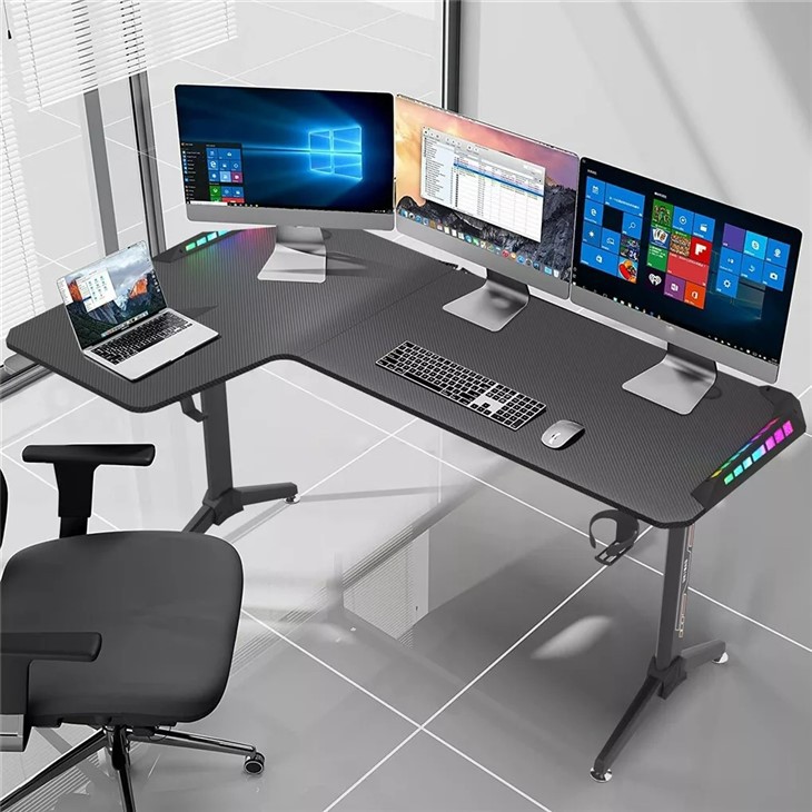 L Shaped RGB Ergonomic Computer Table